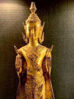 Intricate Gilt Bronze Buddha