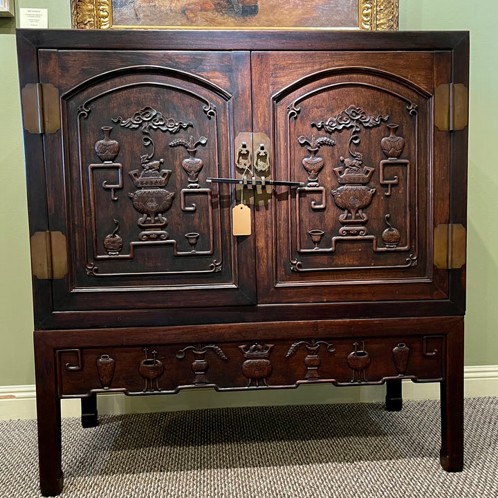 Carved Wood Chinese Armoire