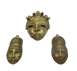 Set of 3 Bronze African Masks