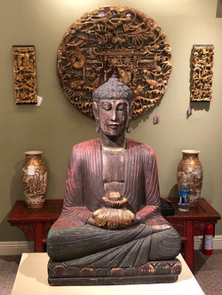 Hand Carved Wooden Buddha