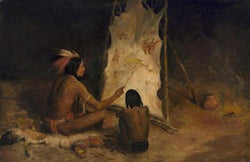 Native American Storyteller and Young Boy - Wishard Gallery