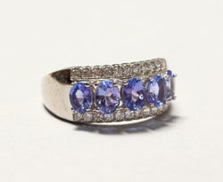 Tanzanite Ring, Sterling Silver, Size 8