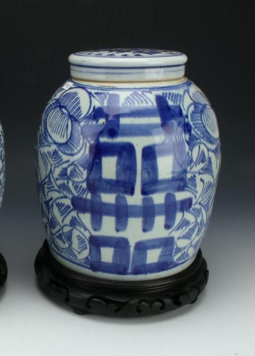 Blue and white ginger jar